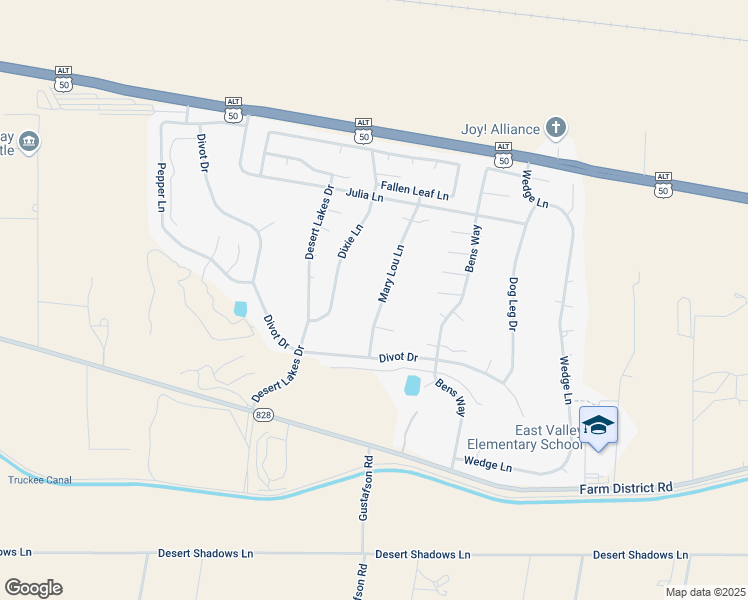 map of restaurants, bars, coffee shops, grocery stores, and more near 219 Mary Lou Lane in Fernley
