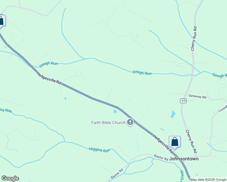 map of restaurants, bars, coffee shops, grocery stores, and more near 9716 Hedgesville Road in Hedgesville