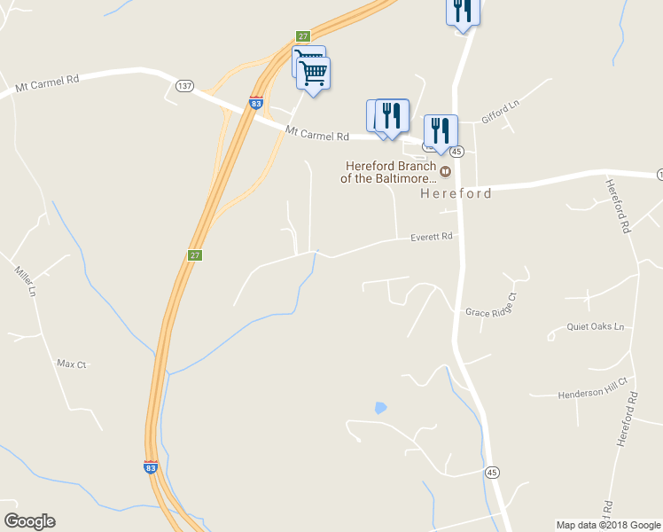 map of restaurants, bars, coffee shops, grocery stores, and more near 311 Everett Road in Monkton