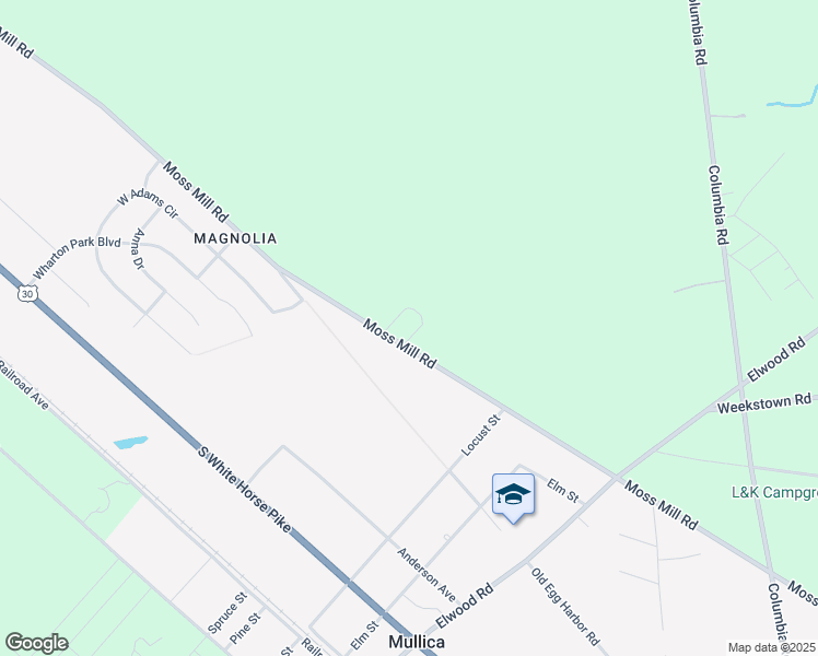 map of restaurants, bars, coffee shops, grocery stores, and more near 704 Sykes Avenue in Hammonton