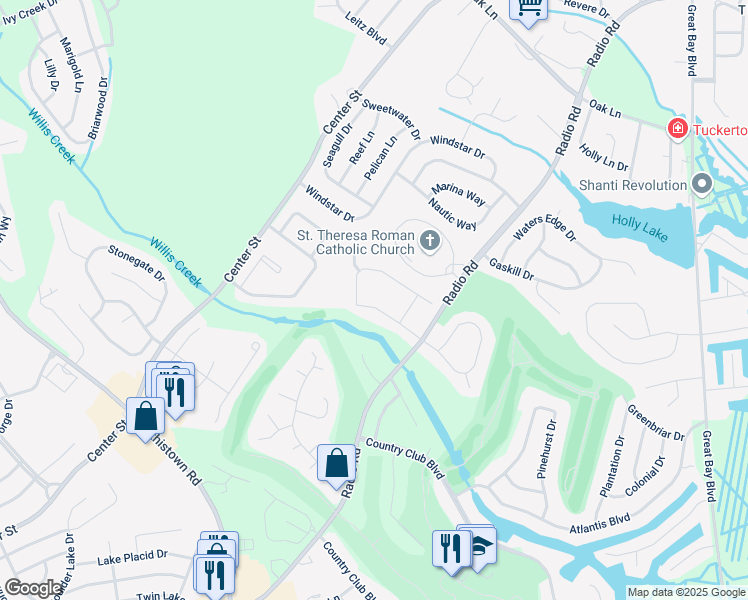 map of restaurants, bars, coffee shops, grocery stores, and more near 63 Vincent Court in Little Egg Harbor Township