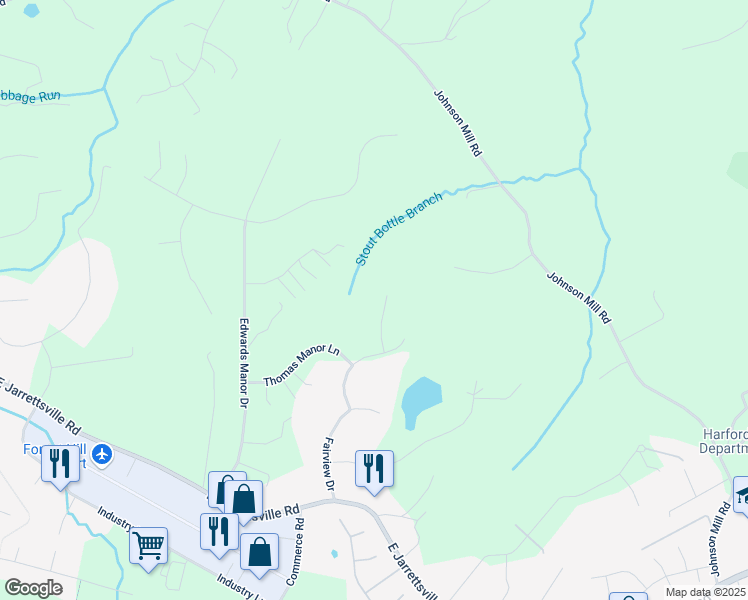 map of restaurants, bars, coffee shops, grocery stores, and more near 2405 Nora Court in Forest Hill