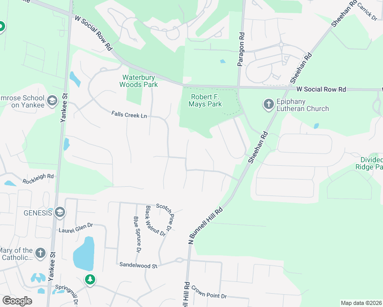 map of restaurants, bars, coffee shops, grocery stores, and more near 10842 Mariam Lane in Dayton