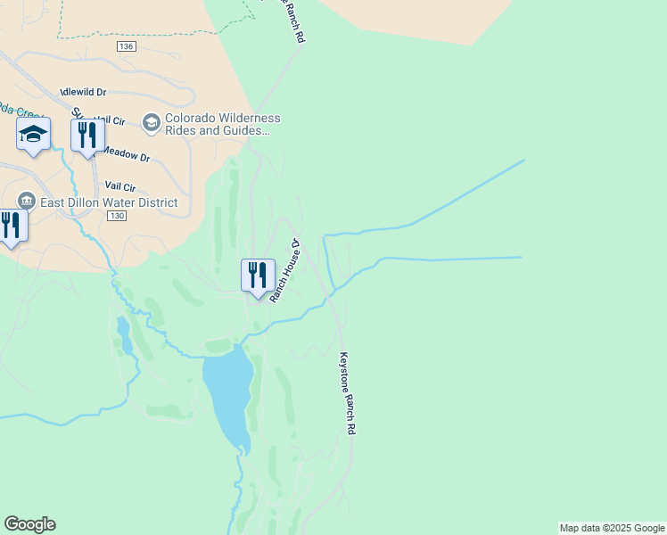 map of restaurants, bars, coffee shops, grocery stores, and more near 58 Edelweiss Circle in Dillon