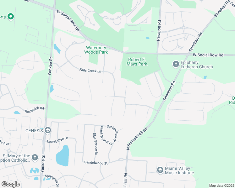 map of restaurants, bars, coffee shops, grocery stores, and more near 1001 Wild Hickory Lane in Dayton