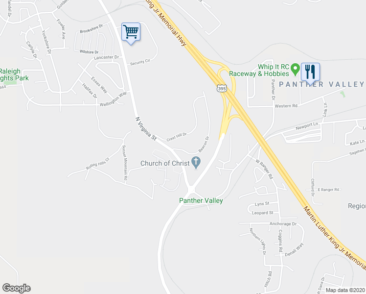 map of restaurants, bars, coffee shops, grocery stores, and more near 7115 Beacon Drive in Reno
