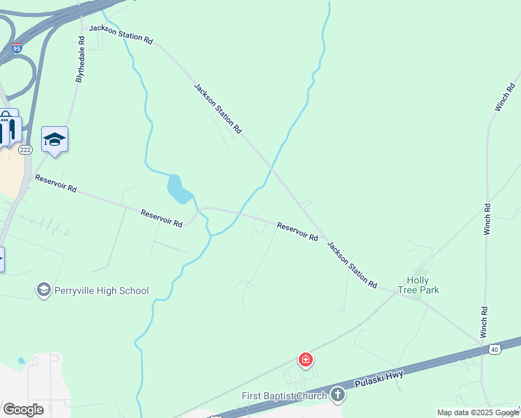 map of restaurants, bars, coffee shops, grocery stores, and more near 363 Reservoir Road in Perryville