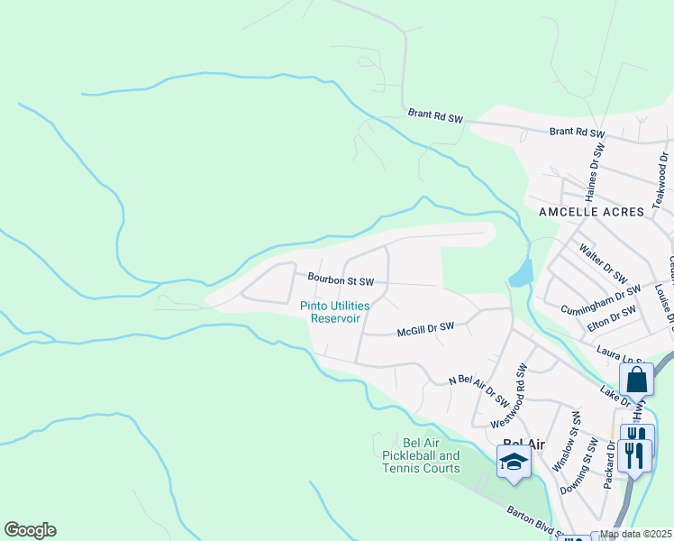 map of restaurants, bars, coffee shops, grocery stores, and more near 14821 Viewcrest Road Southwest in Cumberland