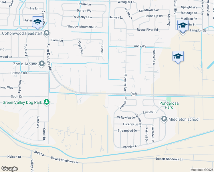 map of restaurants, bars, coffee shops, grocery stores, and more near 1480 Farm District Road in Fernley