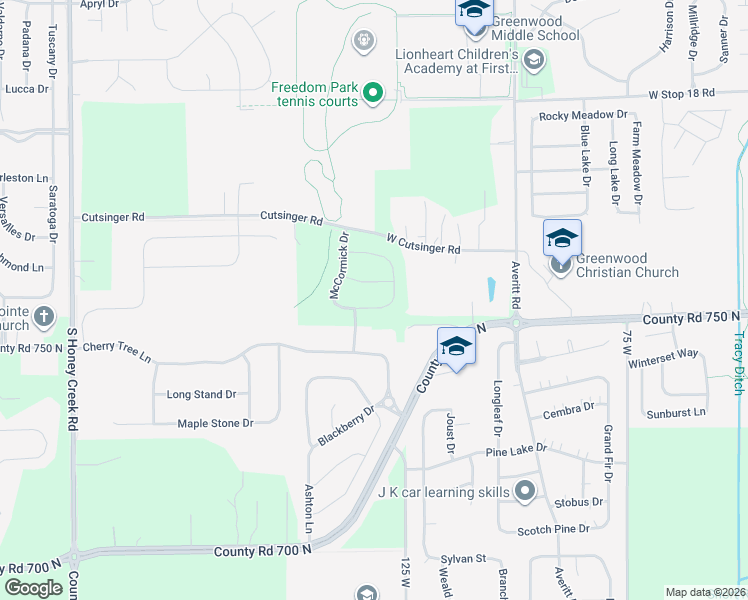 map of restaurants, bars, coffee shops, grocery stores, and more near 2200 Donica Road in Greenwood