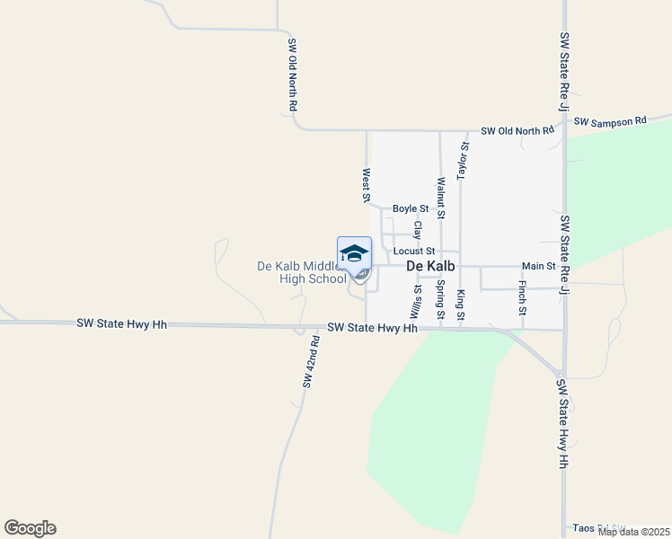 map of restaurants, bars, coffee shops, grocery stores, and more near 702 Main Street in De Kalb