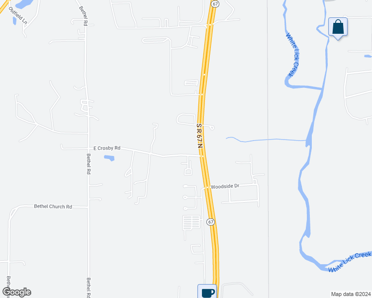 map of restaurants, bars, coffee shops, grocery stores, and more near 2508 E Crosby Rd in Mooresville