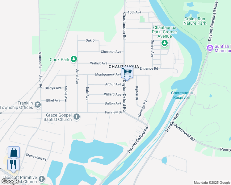 map of restaurants, bars, coffee shops, grocery stores, and more near 110 Willard Avenue in Carlisle