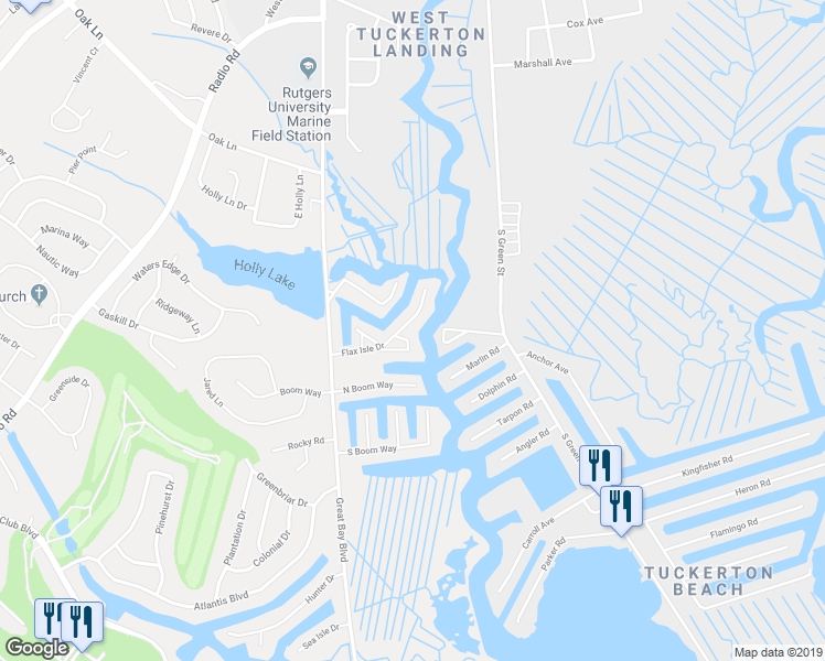map of restaurants, bars, coffee shops, grocery stores, and more near 24 Flax Isle Drive in Little Egg Harbor Township