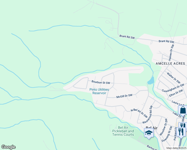map of restaurants, bars, coffee shops, grocery stores, and more near 15101 Colonial Court Southwest in Cresaptown