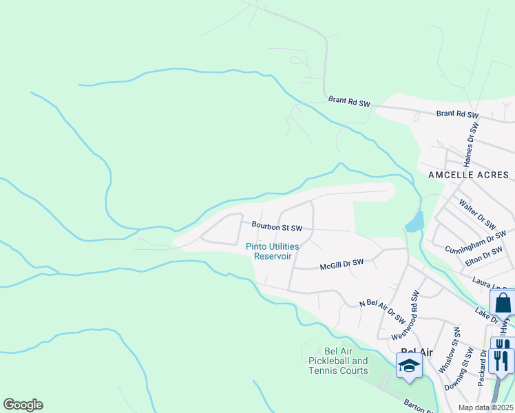 map of restaurants, bars, coffee shops, grocery stores, and more near 15101 Colonial Court Southwest in Cresaptown