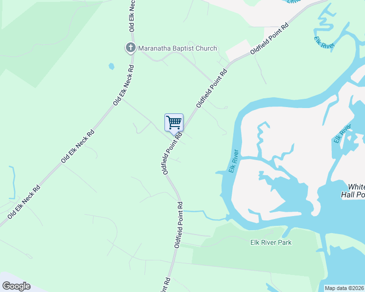 map of restaurants, bars, coffee shops, grocery stores, and more near 2192 Oldfield Point Road in Elkton