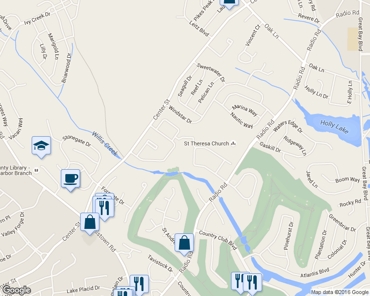 map of restaurants, bars, coffee shops, grocery stores, and more near 47 Pebble Beach Lane in Ocean County