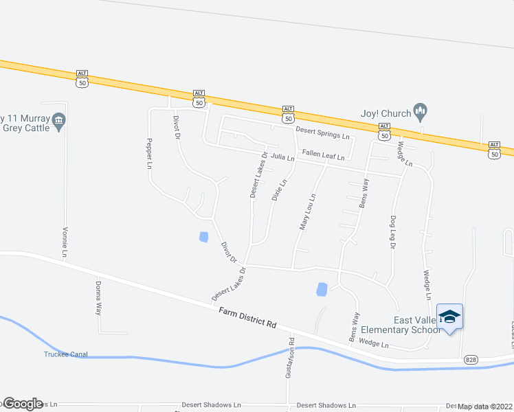 map of restaurants, bars, coffee shops, grocery stores, and more near 120 Desert Lakes Drive in Fernley