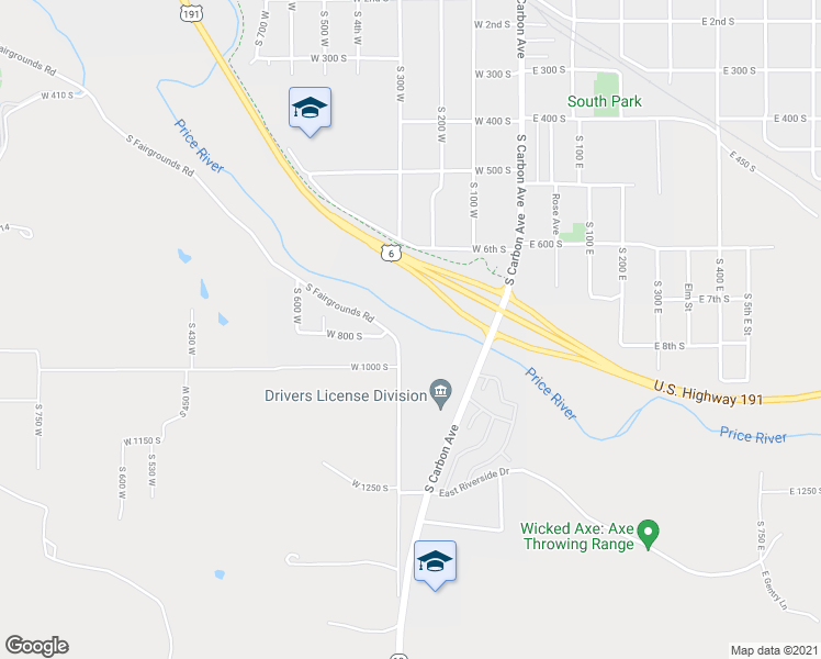 map of restaurants, bars, coffee shops, grocery stores, and more near 783 South Fairgrounds Road in Price