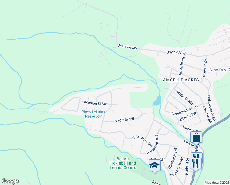 map of restaurants, bars, coffee shops, grocery stores, and more near 14821 Viewcrest Road Southwest in Cumberland