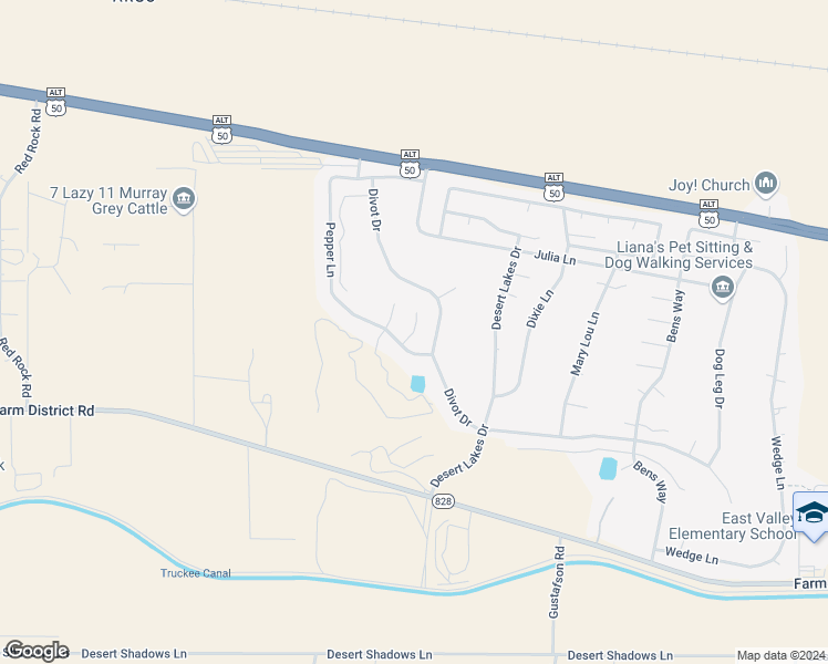 map of restaurants, bars, coffee shops, grocery stores, and more near 1303 Turf Court in Fernley