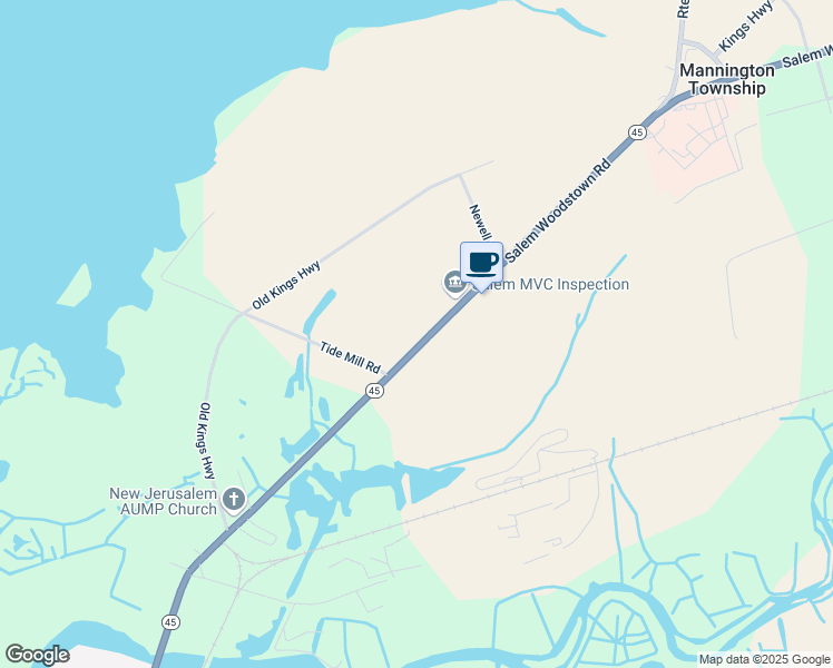 map of restaurants, bars, coffee shops, grocery stores, and more near 175 New Jersey 45 in Mannington Township