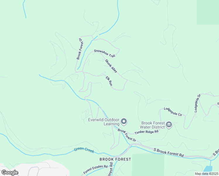 map of restaurants, bars, coffee shops, grocery stores, and more near 33424 Elk Run in Evergreen