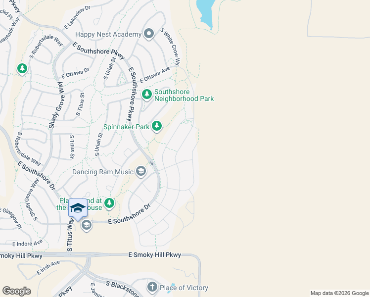 map of restaurants, bars, coffee shops, grocery stores, and more near 27715 East Moraine Drive in Aurora