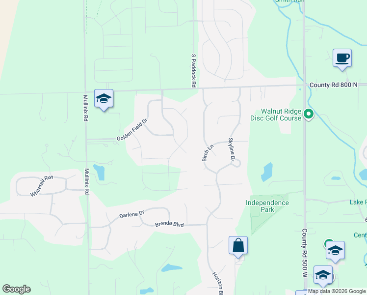 map of restaurants, bars, coffee shops, grocery stores, and more near 1819 Harness Drive in Greenwood