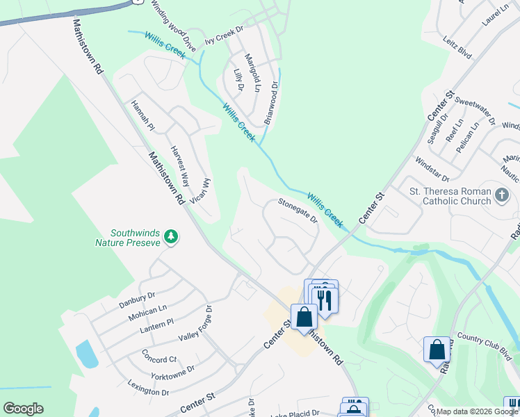 map of restaurants, bars, coffee shops, grocery stores, and more near 43 Stonegate Drive in Little Egg Harbor Township