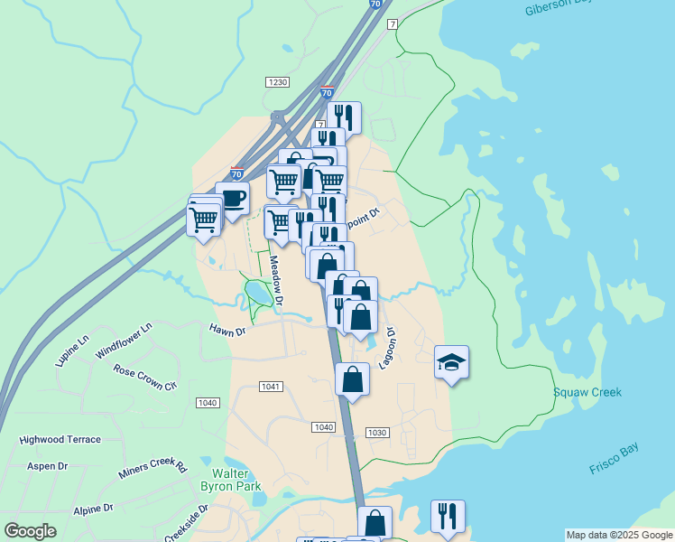 map of restaurants, bars, coffee shops, grocery stores, and more near 865 Summit Boulevard in Dillon