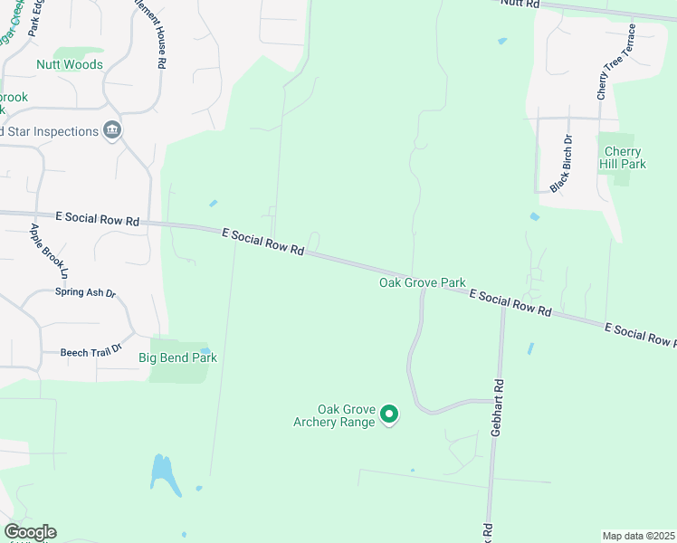 map of restaurants, bars, coffee shops, grocery stores, and more near 1548 East Social Row Road in Montgomery County