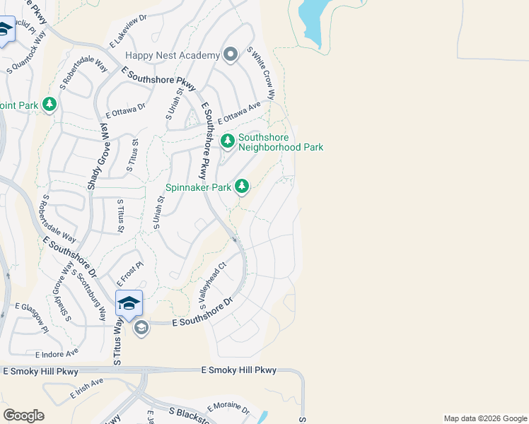 map of restaurants, bars, coffee shops, grocery stores, and more near 27715 East Moraine Drive in Aurora