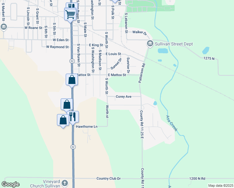 map of restaurants, bars, coffee shops, grocery stores, and more near 4-6 Corey Avenue in Sullivan