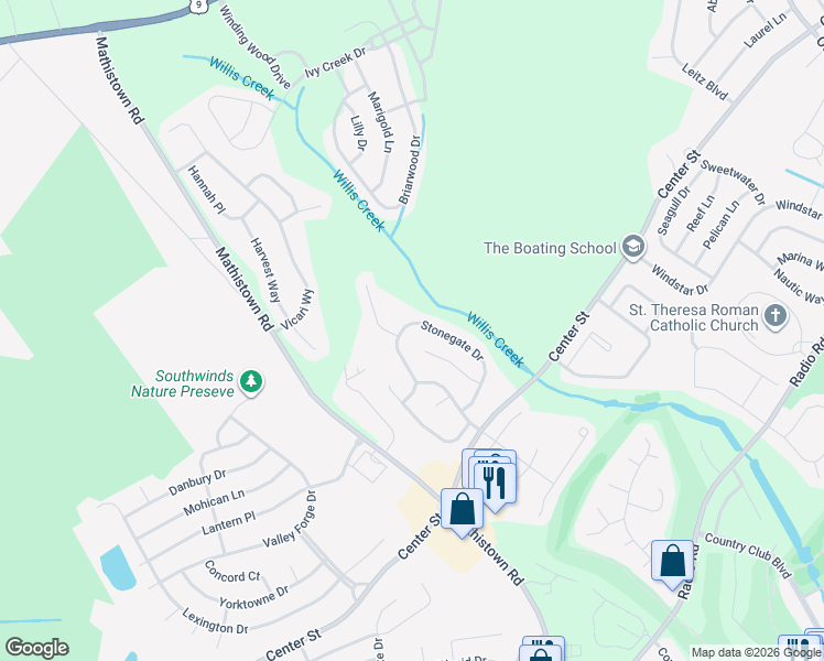 map of restaurants, bars, coffee shops, grocery stores, and more near 43 Stonegate Drive in Little Egg Harbor Township