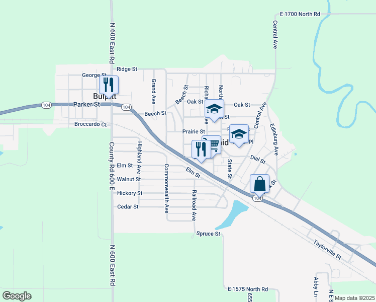 map of restaurants, bars, coffee shops, grocery stores, and more near 402 Dial St in Kincaid