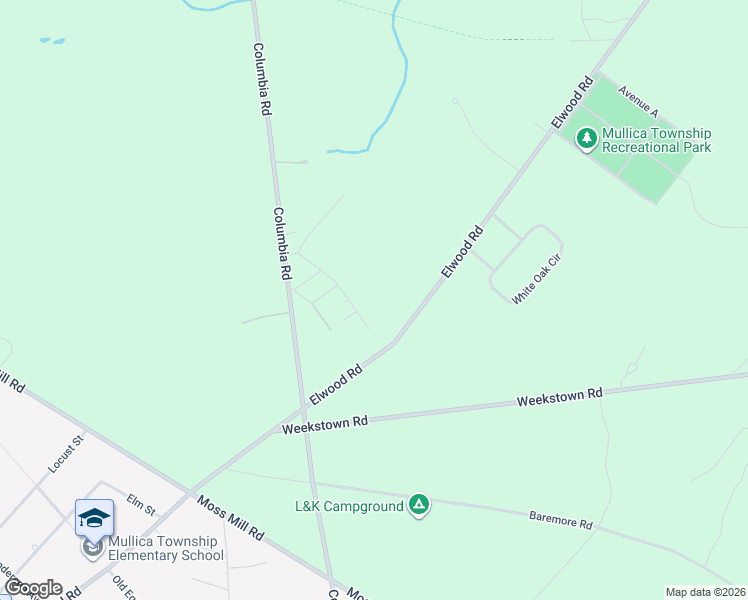 map of restaurants, bars, coffee shops, grocery stores, and more near 1224 Elwood Road in Hammonton