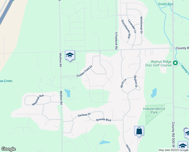map of restaurants, bars, coffee shops, grocery stores, and more near 1831 Angel View Drive in Greenwood