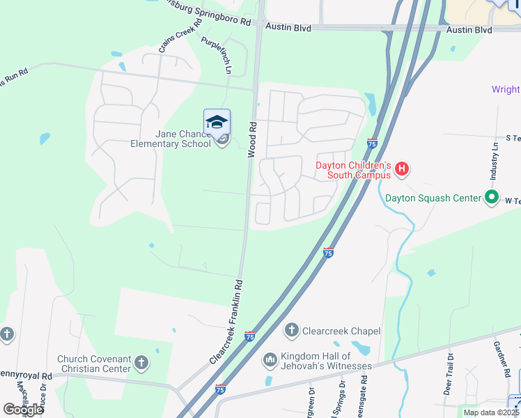 map of restaurants, bars, coffee shops, grocery stores, and more near 11182 Chestnut Square in Miamisburg