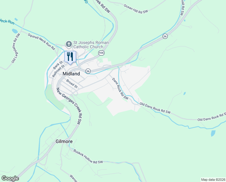 map of restaurants, bars, coffee shops, grocery stores, and more near 19506 McVeighs Alley in Midland