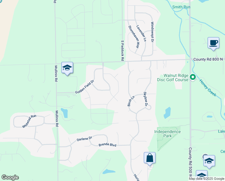 map of restaurants, bars, coffee shops, grocery stores, and more near 1819 Harness Drive in Greenwood