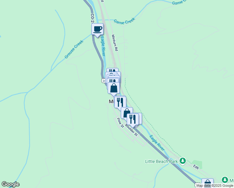 map of restaurants, bars, coffee shops, grocery stores, and more near in Minturn