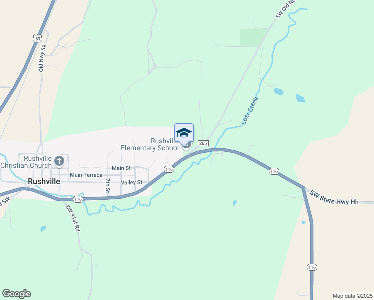 map of restaurants, bars, coffee shops, grocery stores, and more near 8681 Missouri 116 in Rushville