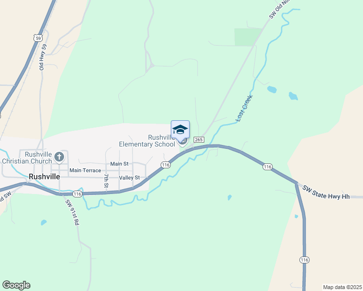 map of restaurants, bars, coffee shops, grocery stores, and more near 8681 Missouri 116 in Rushville