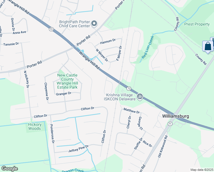 map of restaurants, bars, coffee shops, grocery stores, and more near 229 West Red Lion Drive in Bear