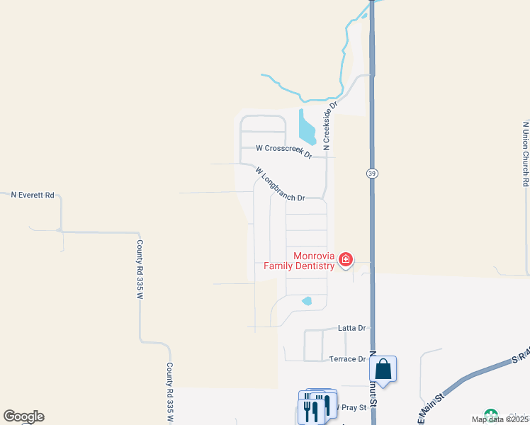 map of restaurants, bars, coffee shops, grocery stores, and more near 11249 North Sashing Way in Monrovia