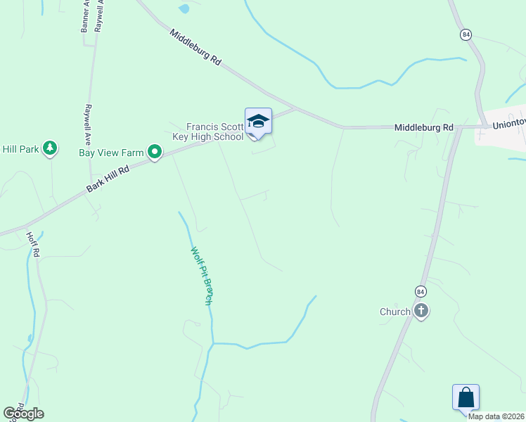 map of restaurants, bars, coffee shops, grocery stores, and more near 3855 Bark Hill Road in Union Bridge