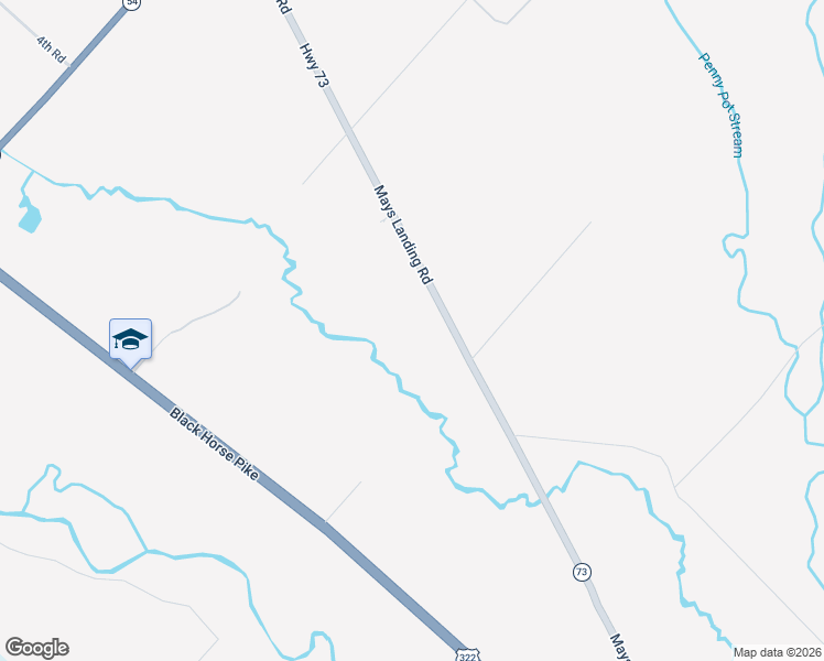 map of restaurants, bars, coffee shops, grocery stores, and more near 1521 Mays Landing Road in Hammonton