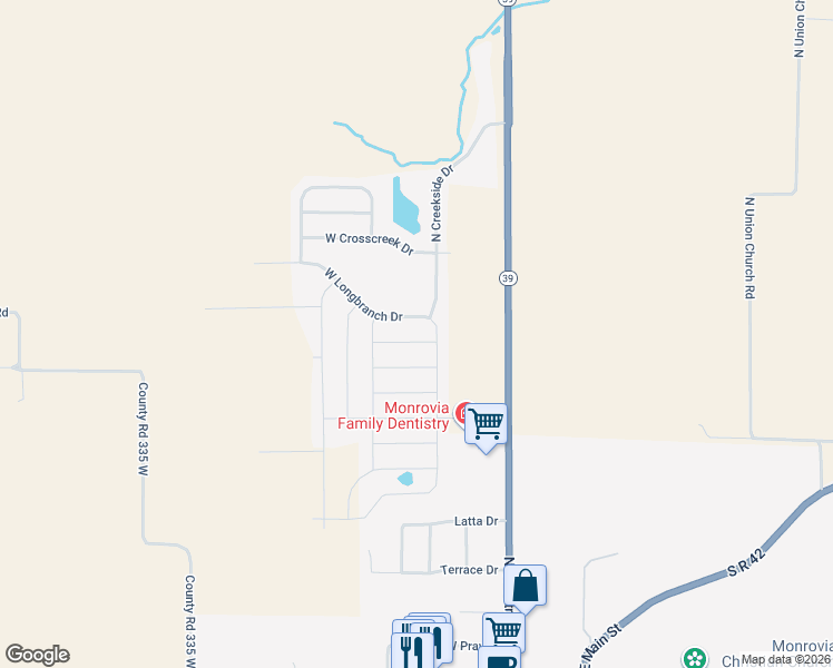 map of restaurants, bars, coffee shops, grocery stores, and more near 2917 West Longbranch Drive in Monrovia
